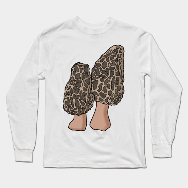 Pair of Morel mushrooms Long Sleeve T-Shirt by JuneNostalgia